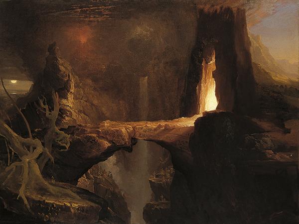 Thomas Cole Moon and Firelight oil painting picture